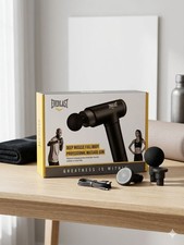Everlast Deep Muscle Percussion Massage Gun Full Body Black EV-M01-BK 4 Heads picture