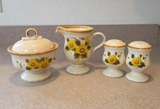 Mikasa Sunny Side EB802 Sugar Bowl With Lid, Creamer Pitcher, Salt And Pepper  picture