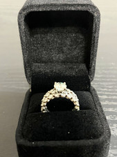 14K White Gold Round Natural Diamond Engagement Ring 3.91 total cts picture