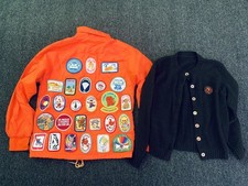 Vintage Girl Scout Jacket 80s Patches Windbreaker Brownie Sweater 1980s Rainbow picture