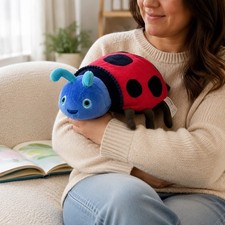 Kohls Cares Ladybug Plush Red Blue Spotted Stuffed Animal Toy 10 Inch picture