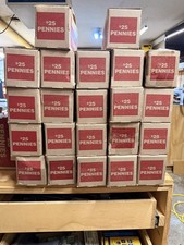 $25 Bank Box of 2,500 Pennies – Unsearched Find Wheats, Errors, Copper picture