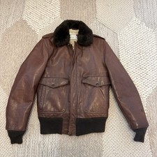 RARE Vintage Schott S 36 Tobacco Leather USA RRL WWII 674 Flight Jacket picture