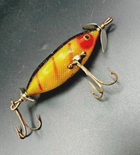 Heddon SOS Lure Tail Spinner Perch Fire Tiger Vintage 1950s picture