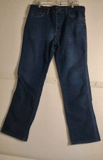 VTG Lee Jeans Mens 38x32 Blue Straight American Union Made in USA Western Denim picture