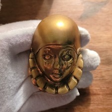 Vintage Solid Brass Harlequin Pierrot Clown Mask Mini Wall Hanging 3