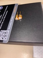 0.5ct D VVS1 Heart Moissanite Stud Earrings – Gold Plated – GRA Certified picture