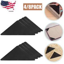 8× Reusable Rug Carpet Mats Grippers Anti Slip Stopper Washable Grips Corner Pad picture