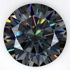 CERTIFIED 1.05 Ct Earth-Mined Natural black  Diamond  round cut LOOSE VVS1/ 7 mm picture