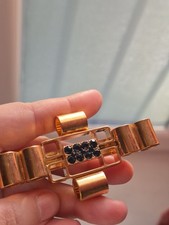 Mawi London Designer Rose Gold Tone Blue Crystals Brooch picture