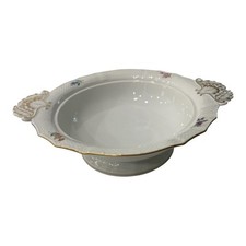 Meissen Scattered Flowers Centerpiece Elevated Bowl CHIPPED and CRACKED picture