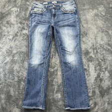 Vigoss Slim Boot Jeans Womens 14 Blue Medium Wash Mid Rise Bootcut Stretch 32x31 picture