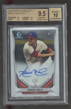 2014 Bowman Draft #BCA-AN Aaron Nola Chrome Draft Pick Auto ROOKIE RC BGS 9.5 picture