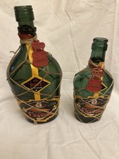 Vintage Lagosta Portuguese Raffia Wine Bottles Pair Rosé Rosado Display Decor picture
