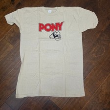 Vintage Pony Graphic T-Shirt Mens XL Tan Vintage Dead Stock  Sneaker Logo Cotton picture