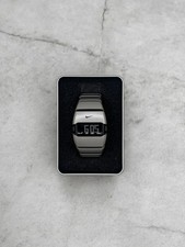 Vintage Nike D-Line Metal Steel Watch Y2K Avantgarde Retro Black Silver Rare picture