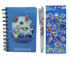 BT21 Lets Splash Monthly/ Weekly Planner, Gel Pen & Sticker Sheet Set NWT picture