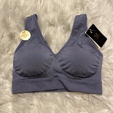 Wacoal 32 Bralette Blue B Smooth Wireless Pullover Removable Pads 835275 NEW picture