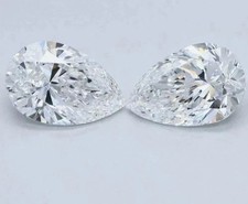 0.84 Ct TOTAL Pear Pair D Color VVS2 Clarity IGI Certified Lab Grown CVD Diamond picture