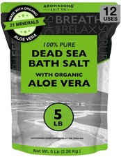 Dead Sea Salt with Organic Aloe Vera, Spa Bath Salts, 5 Lbs Fine Grain Large Bul picture