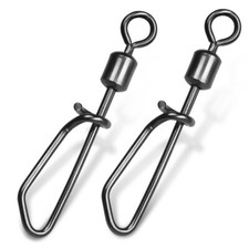 100x Rolling Spin Swivels Clip-on Link Lock Pike Perch Bass Lure Fishing Tackle picture