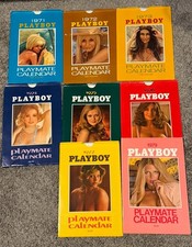 Vintage 1971-1977, 1979 Playboy Playmate Calendar with Sleeves Complete + BONUS picture