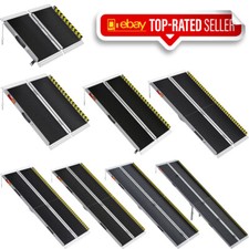 2/3/4/5/6/7/8/10FT Home Wheelchair Ramp Non-Skid Folding Aluminum Ramps Steps picture
