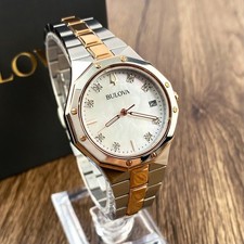 Bulova Prestige 98P235 Mother of Pearl White Dial Rose Gold Women's Watch picture