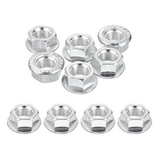 PATIKIL M14x1.5mm Serrated Flange Hex Lock Nuts, 10Pcs Metric Fine Thread Car... picture