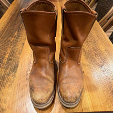 Red Wing Shoes 866 Pull-On Work Boots Brown Leather EH Men's 9.5 D picture