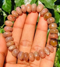 Most Stunnning Peach Moonstone 161.00Cts Beaded Stretchable Bracelet SK 17 AZ32 picture