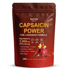 Aurivita Natural Capsaicin Softgels - 240 240 Count (Pack of 1), 1 picture