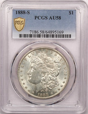 1888-S Morgan Silver Dollar $1, PCGS AU58, About Uncirculated picture