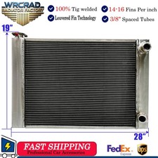 2 Rows Universal Full Aluminum Radiator For Chevy SBC 350 Double Pass 28