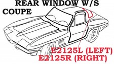 1963 Weatherstrip Rear Window Coupe USA Right picture