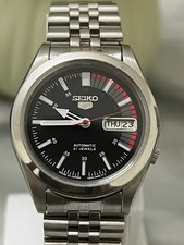 Vintage Seiko 5 Automatic Men's Racer Black Dial 7S26 Day/Date Watch picture
