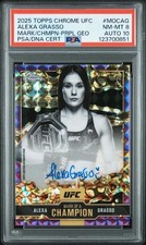 2025 Topps Chrome UFC Alexa Grasso Mark Of Champion Purple Geo Auto /10 Pop 1 picture