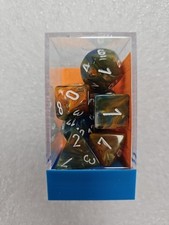 Chessex Lab Dice Festive Autumn/White Polyhedral 7-Die Set CHX 30001 picture