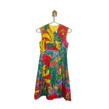 Vintage 60s Marek New York Floral Mod Dress Sleeveless Tropical picture