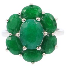 Buy 2 get 1 free Real green Emeraies For Bride Engagement Silver Ring US 6.25 picture