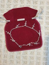 Sterling Silver  Vintage Bracelet With Dangle Crosses picture