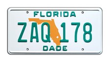 Miami Vice | Ferrari Daytona Spyder | FL ZAQ 178 | STAMPED Prop License Plate picture