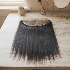 13x6 Swiss Lace Frontal in 12A Brazilian Virgin Hair - Pre-Plucked Elegance picture