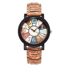 Women's Vintage Colorful Number Dial Quartz Wrist Watch picture