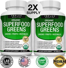 Organic Greens Superfood Tablets 2 PACKS - Greens, Fruits & Veggies for EVERYONE picture