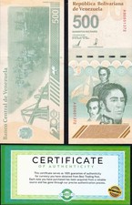 VENEZUELA 500 DIGITALES qty 1 2023 CIR 500 million bolivar COA USA SELLER picture