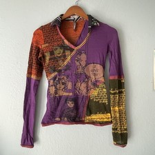 VTG Pianura Studio Y2K Pop Art Comic Graphic Print Mesh Knit Top Italy picture