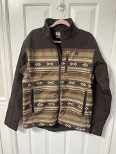 Cinch Men's Brown Aztec Print Bonded Jacket Med Softshell Western picture