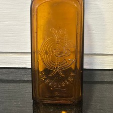 Antique W.T Co.  Amber glass Apothecary Bottle Embossed Pharmacy Syracuse, NY picture