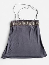 Rare Vintage Y2K Abercrombie & Fitch Gray sequins beaded tank in Small picture